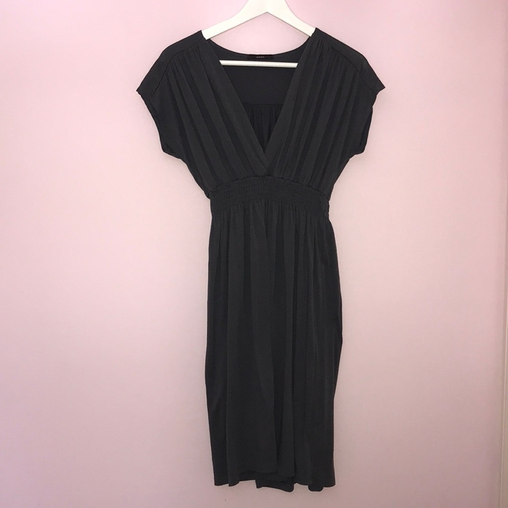 Soprano Gray V Neck Cotton Dress